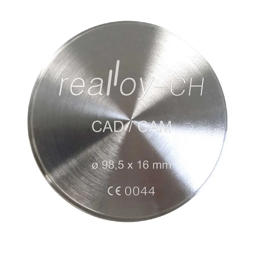 Realloy CH Blank – CoCr-Aufbrennlegierung Fräsronde Ø 98,5/99,5 mm
