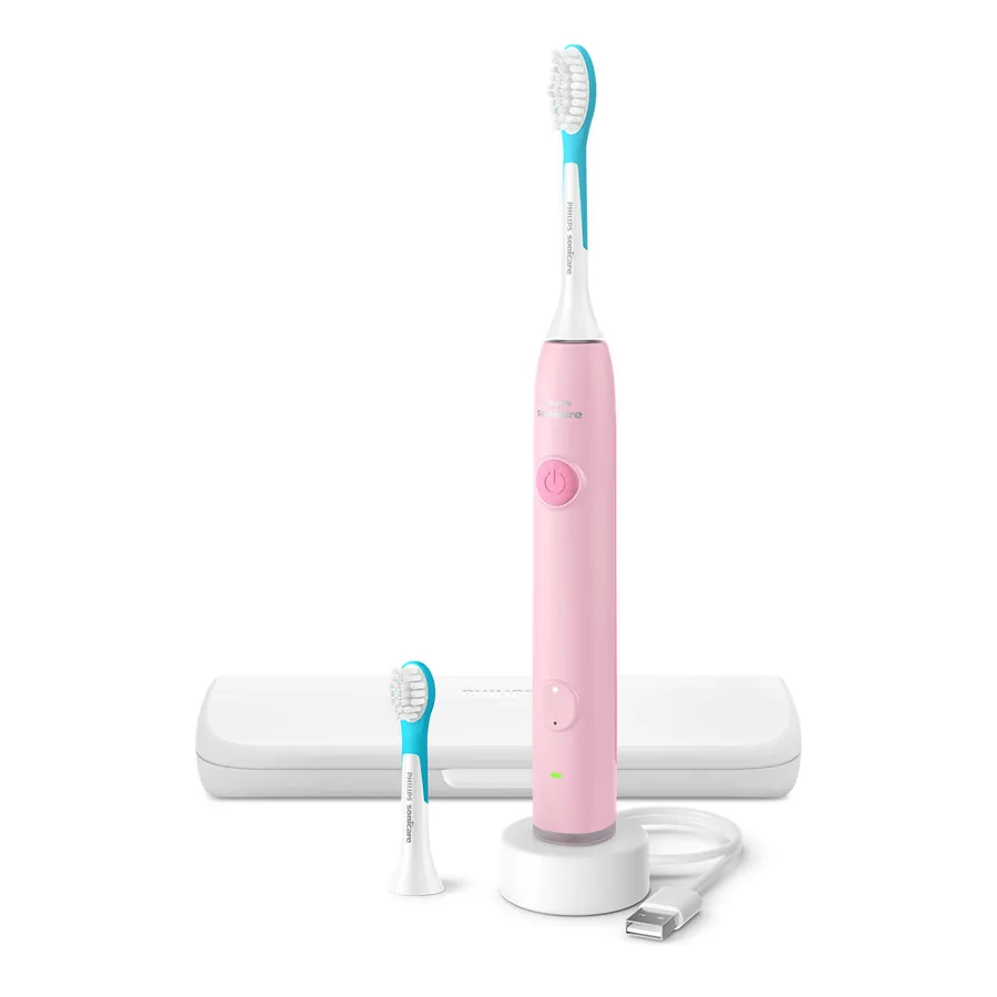 Philips Sonicare For Kids HX6600/41 in Rosa mit Reiseetui, zweitem Bürstenkopf und USB-Ladestation