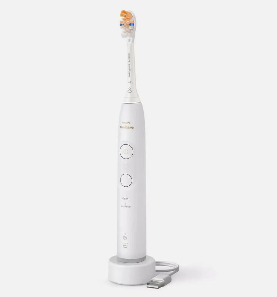 Philips Sonicare 6100 handle in its charging base